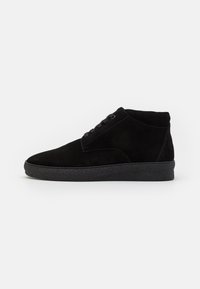 Pier One - LEATHER - Sneakers hoog - black Miniatuurafbeelding 1