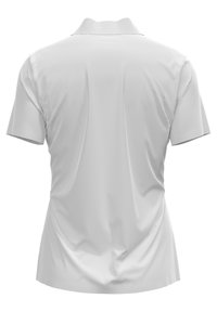 Vit kortärmad polo t-shirt i ett texturerat, andningsbart material med krage i klassisk stil och diskreta sömmar i bakdesignen.