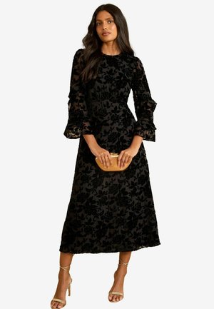 REGULAR FIT -  RUFFLE   - Jurk - black floral