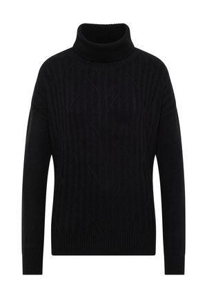STRUKTUR ROLLKRAGEN - Pullover - schwarz