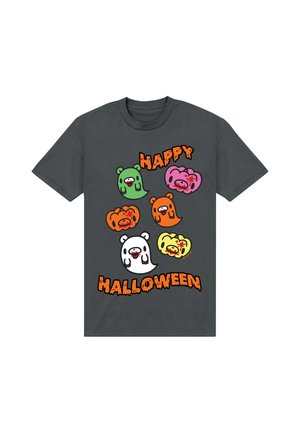 Henry Tiger, GLOOMY BEAR NAUGHTY GRIZZLY HAPPY HALLOWEEN GHOST PUMPKIN - T-shirts print - charcoal grey
