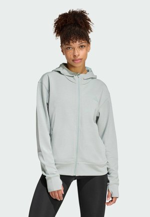 DESIGNED FOR TRAINING FULL ZIP HOODED - Sweater met rits - sage