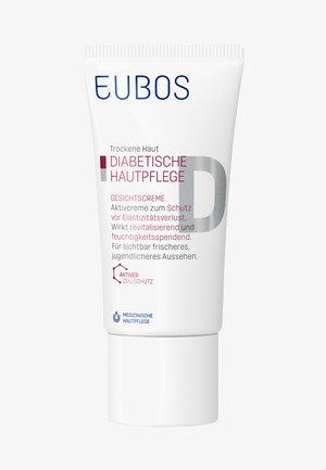 EUBOS Diabetiker-Hautpflege-Gesichtscreme in der Tube für trockene Haut, schützt die Elastizität, revitalisiert, spendet Feuchtigkeit und unterstützt ein frisches, jugendliches Aussehen.