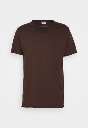 Filippa K ROLL NECK TEE - T-shirts - dark choco