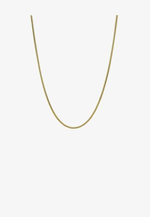Collar de cadena de serpiente en tono dorado, con un patrón flexible y retorcido de textura suave, diseñado para un aspecto elegante y minimalista.