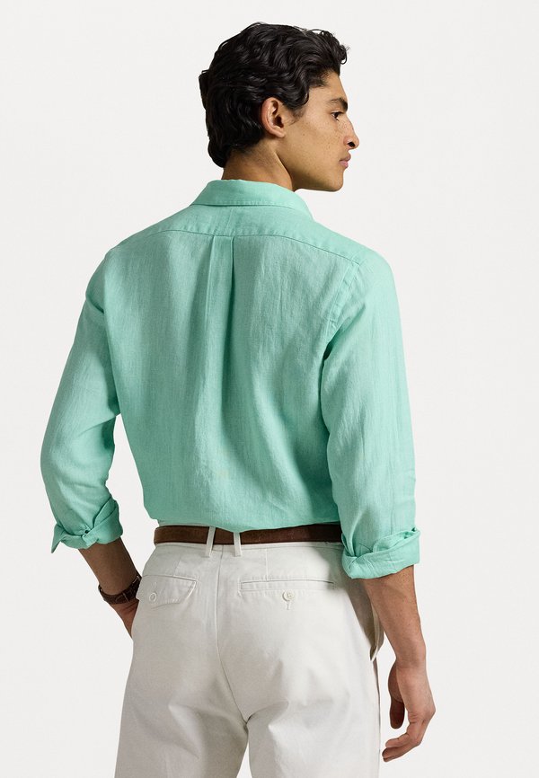 SLIM FIT LINEN SHIRT - Shirt - aqua verde4