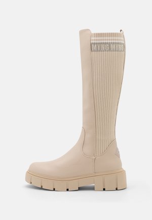 Kozačky na platformě - beige