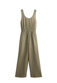 OYSHO LINEN STRAPPY LONG - Overall / Jumpsuit - mottled green