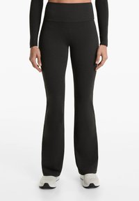 OYSHO - HIGH RISE COMFORT FLARE - Kalhoty - dark grey Miniatura obrázku 1