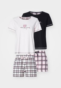 VIVANCE DREAMS BY LASCANA VICHY SHORTY 2 PACK - Pižame - black/rose