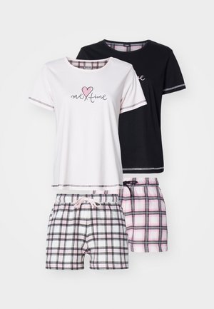 LASCANA VICHY SHORTY 2 PACK - Pyjamas - black/rose