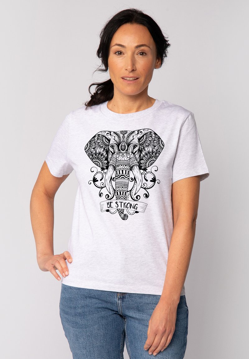 watapparel MANDALA ELEPHANT - T-shirt imprimé - cool heather grey