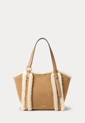 Lauren Ralph Lauren, SHEEP-SUEDE SMALL TASHA TOTE BAG - Sac à main - camel/natural