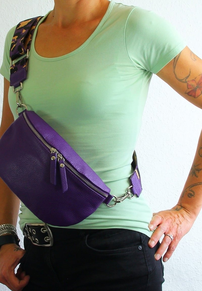 DrachenLeder Schoudertas - violett mehrfarbig