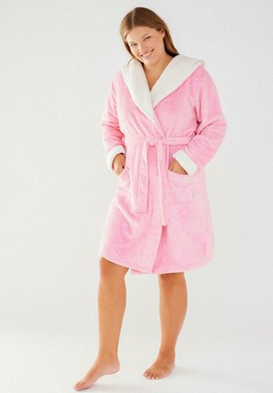 Loungeable ROBES CABLE CUT BORG HOODED MIDI ROBE - Badjas - pink ...