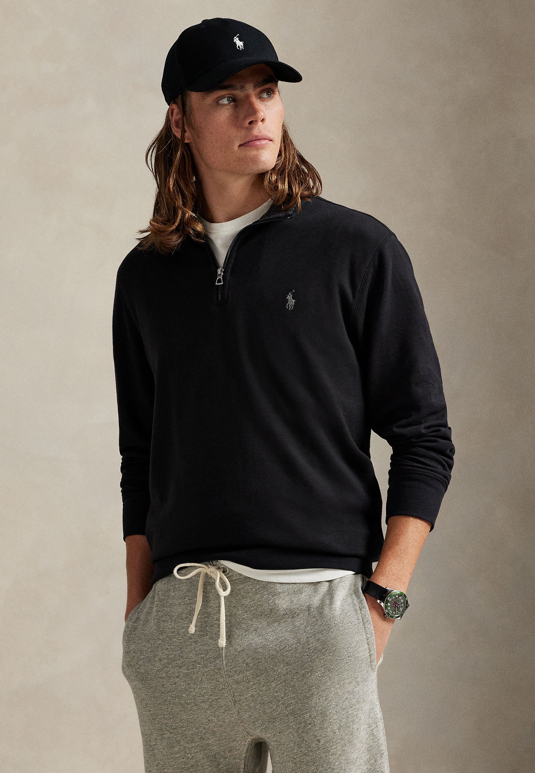 Polo Ralph Lauren LUXURY JERSEY QUARTER ZIP PULLOVER - Sudadera