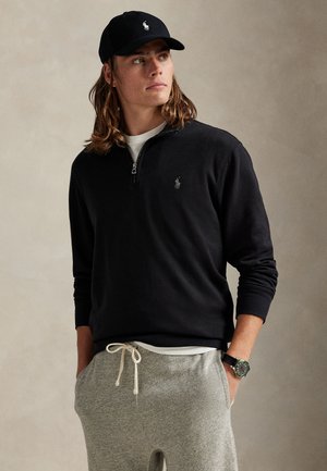 Polo Ralph Lauren LUXURY JERSEY QUARTER ZIP PULLOVER - Felpa - black