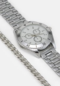 Pier One SET UNISEX - Ručni sat - silver-coloured/white