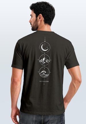 Neverless, Print T-shirt - dunkelgrau