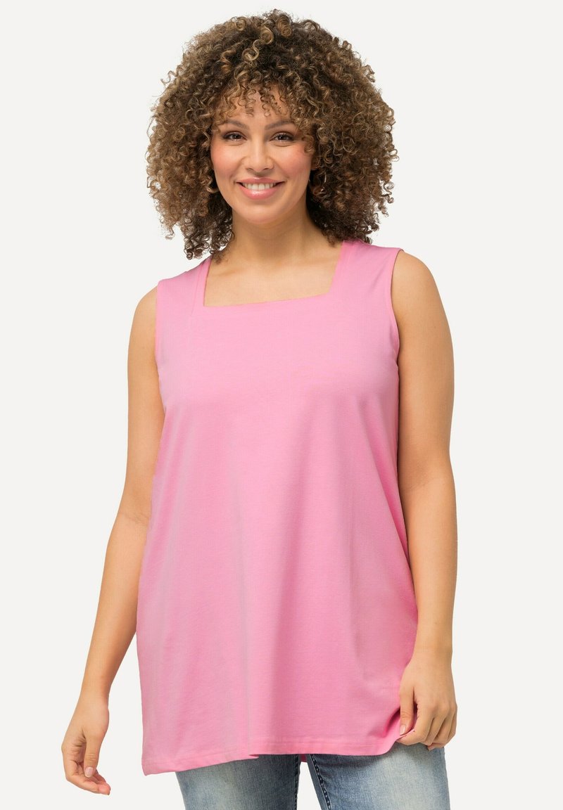 Ulla Popken LONG  CARREE-AUSSCHNITT ÄRMELLOS - Top - light pink