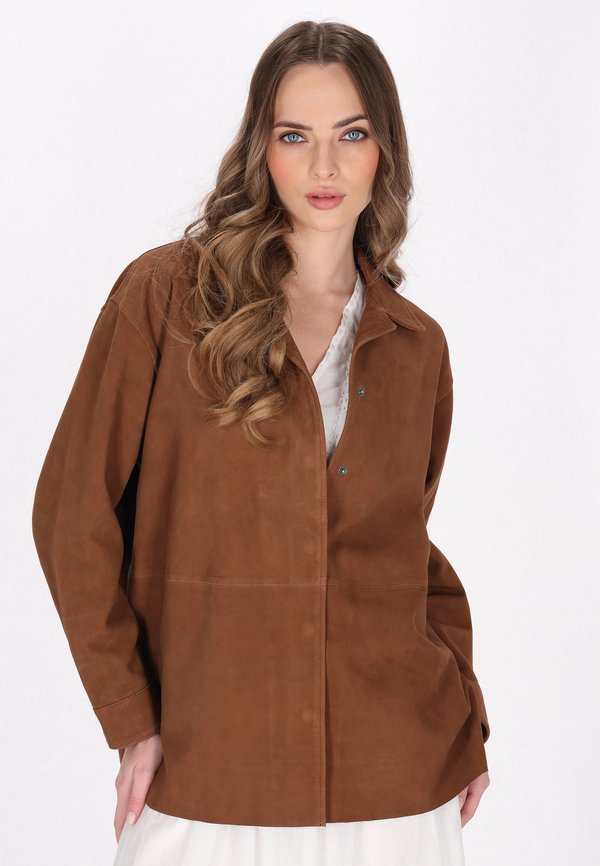 Lederjacke - cognac