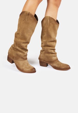 Bottes de cowboy / motard - stone