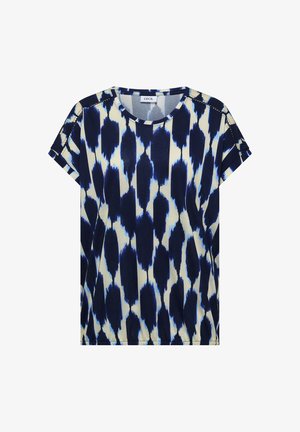 Cecil, T-SHIRT MIT V-NECK UND SPITZENDETAIL - Camiseta estampada - urban dark blue