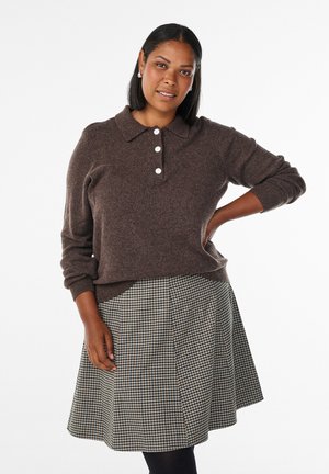A-snit nederdel - brown check