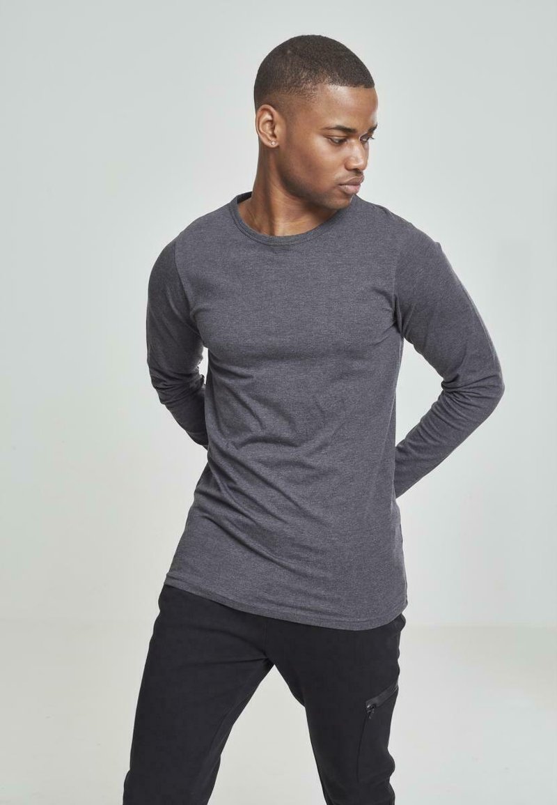 Urban Classics FITTED STRETCH L/S - Pikkade varrukatega topp - charcoal