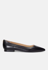 Lauren Ralph Lauren - LONDYN BURNISHED LEATHER BALLET FLAT - Ballerina - black Miniatyrbilde 1