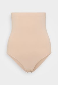 Bežinės aukšto juosmens formuojančios kelnaitės, pagamintos iš lygaus, tamprus audinio, su nes eenku dizainu ir be matomų aksesuarų.