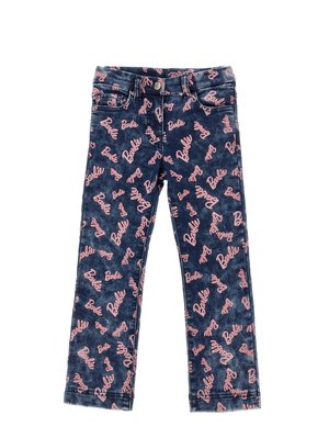 Monnalisa BARBIE LOGO - Jeans Relaxed Fit - blu stone denim