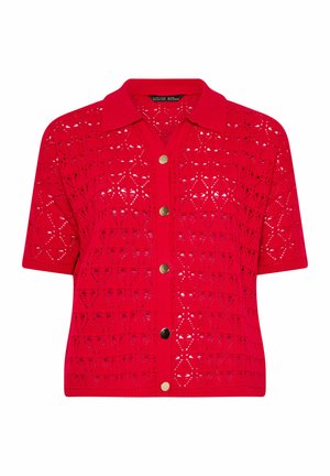 Yours Clothing, BLOUSES & SHIRTS - BLOUSES/SHIRTS - Strickjacke - dark red
