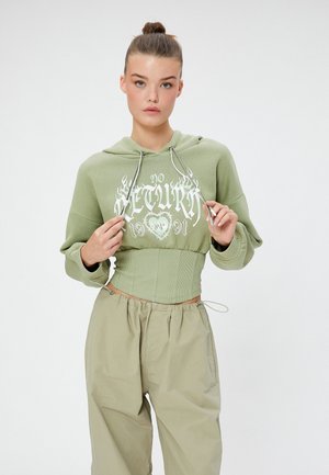 CROP  - Hoodie - khaki