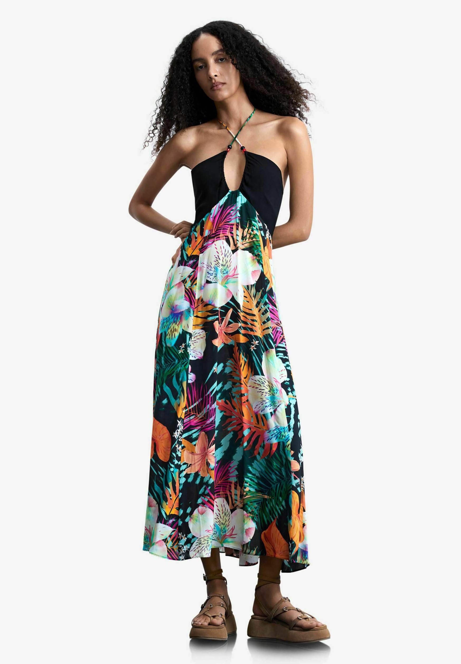 Desigual LONG TROPICAL - Maxi dress - black - Zalando.ie Desigual LONG TROPICAL - Maxi dress - black - Zalando.ie
