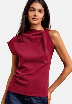Friends Like These, KNOT DETAIL TOP - Print T-shirt - aubergine purple