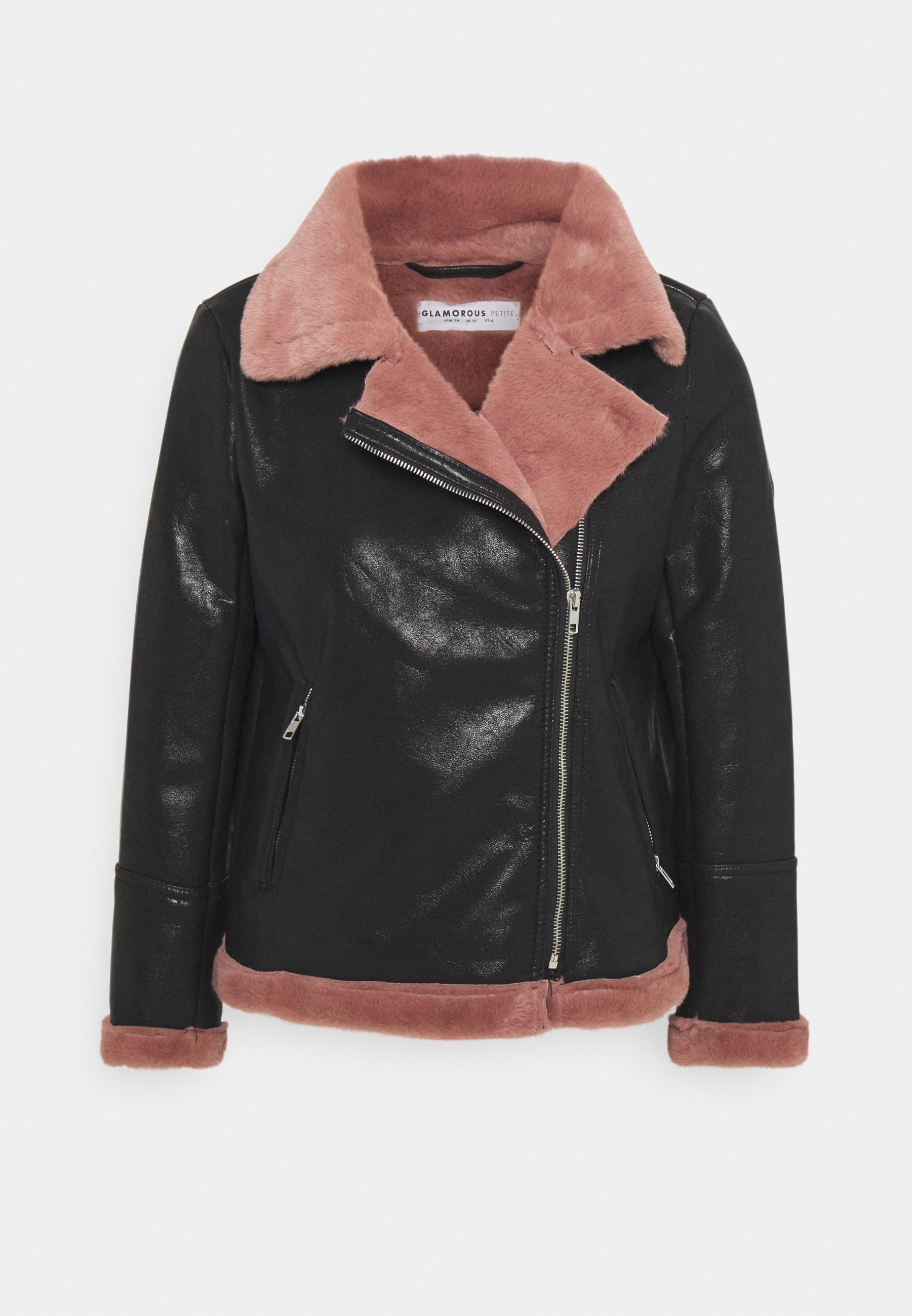black pink leather jacket