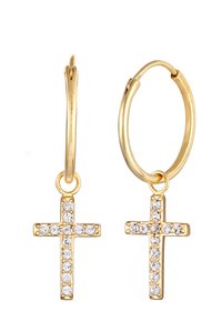 Elli SPARKLING CROSS - MIT KRISTALLEN VON SWAROVSKI® - Ohrringe - gold-coloured