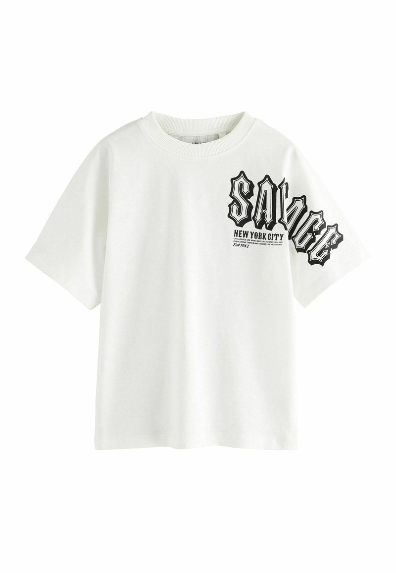 Next RELAXED FIT SHORT SLEEVE GRAPHIC STANDARD - T-shirt con stampa - white savage back print