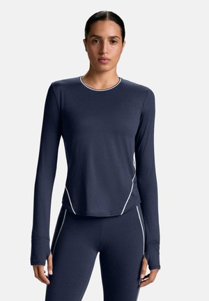 LONG-SLEEVE TECHNICAL PIPING 30424969 - Majica z dolgimi rokavi - metallic blue