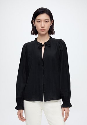 JDY, JDYVENUS V NECK STRING SHIRT - Blouse - black