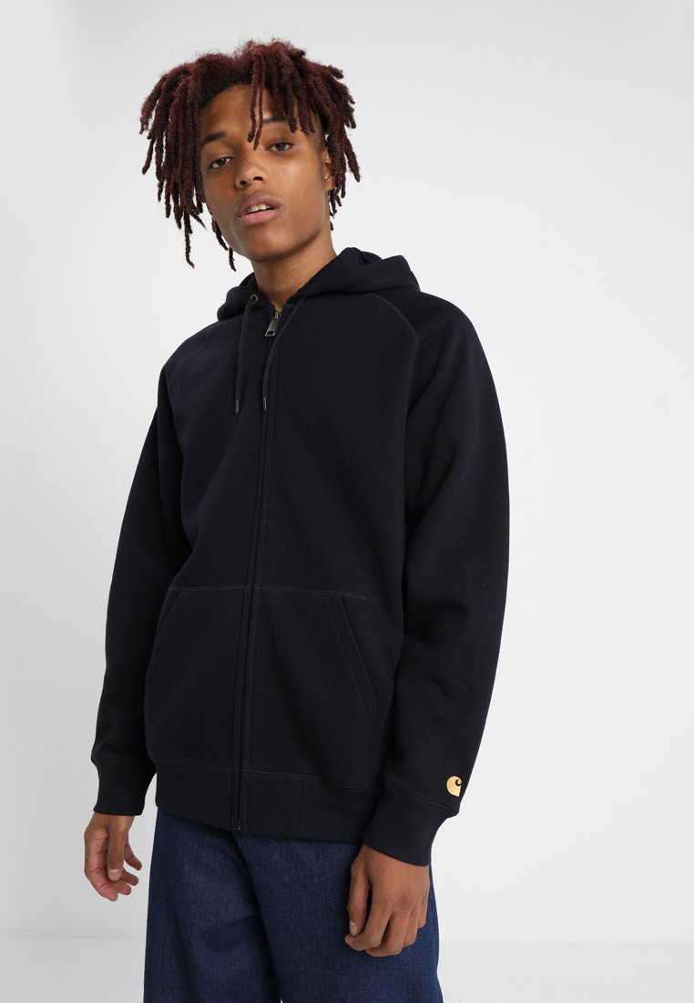 Carhartt WIP HOODED CHASE JACKET - Zip-up sweatshirt - dark navy/gold/dark  blue - Zalando.co.uk
