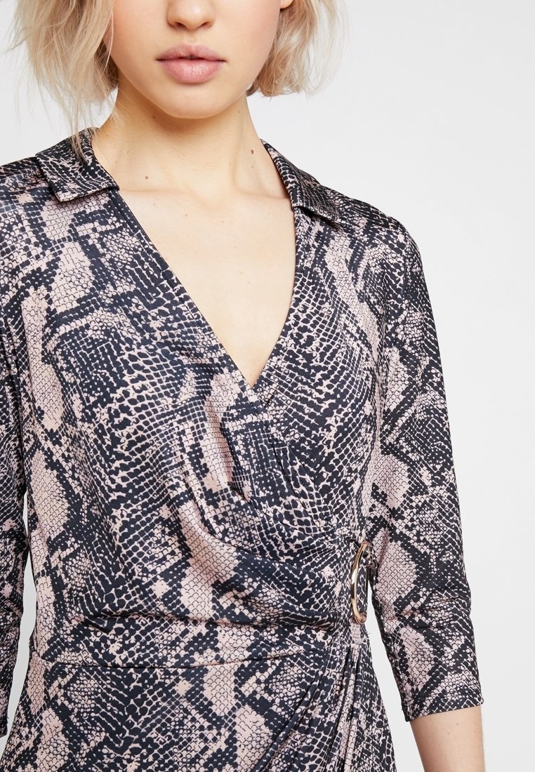 river island pink leopard print dress River Island Plus animal print midi dress in pink