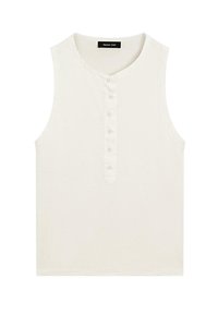 SLEEVELESS ROUND BUTTONED NECK - Top - white