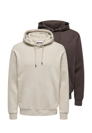 2 PACK  - Kapuzenpullover - braun   creme