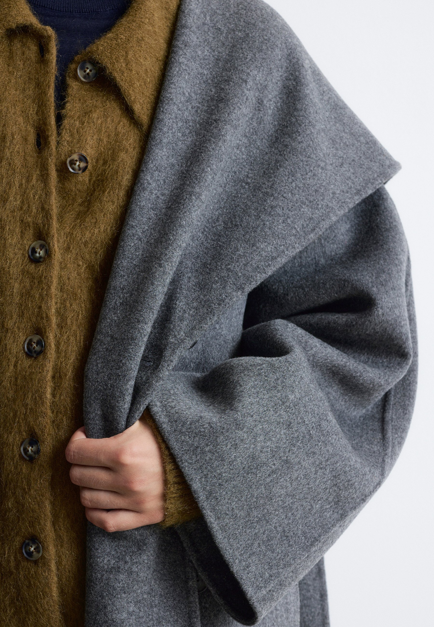 & OTHER STORIES SHAWL-COLLAR MAXI - Classic coat - dark grey - Zalando