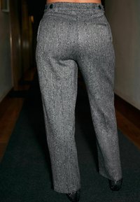 Next TALL FIT - PREMIUM HERRINGBONE BARREL - Auduma bikses - black white