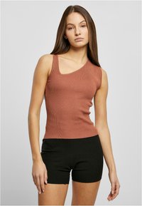 Urban Classics - DAMEN ASYMMETRIC  - Tops - terracotta Miniatūras attēls 1