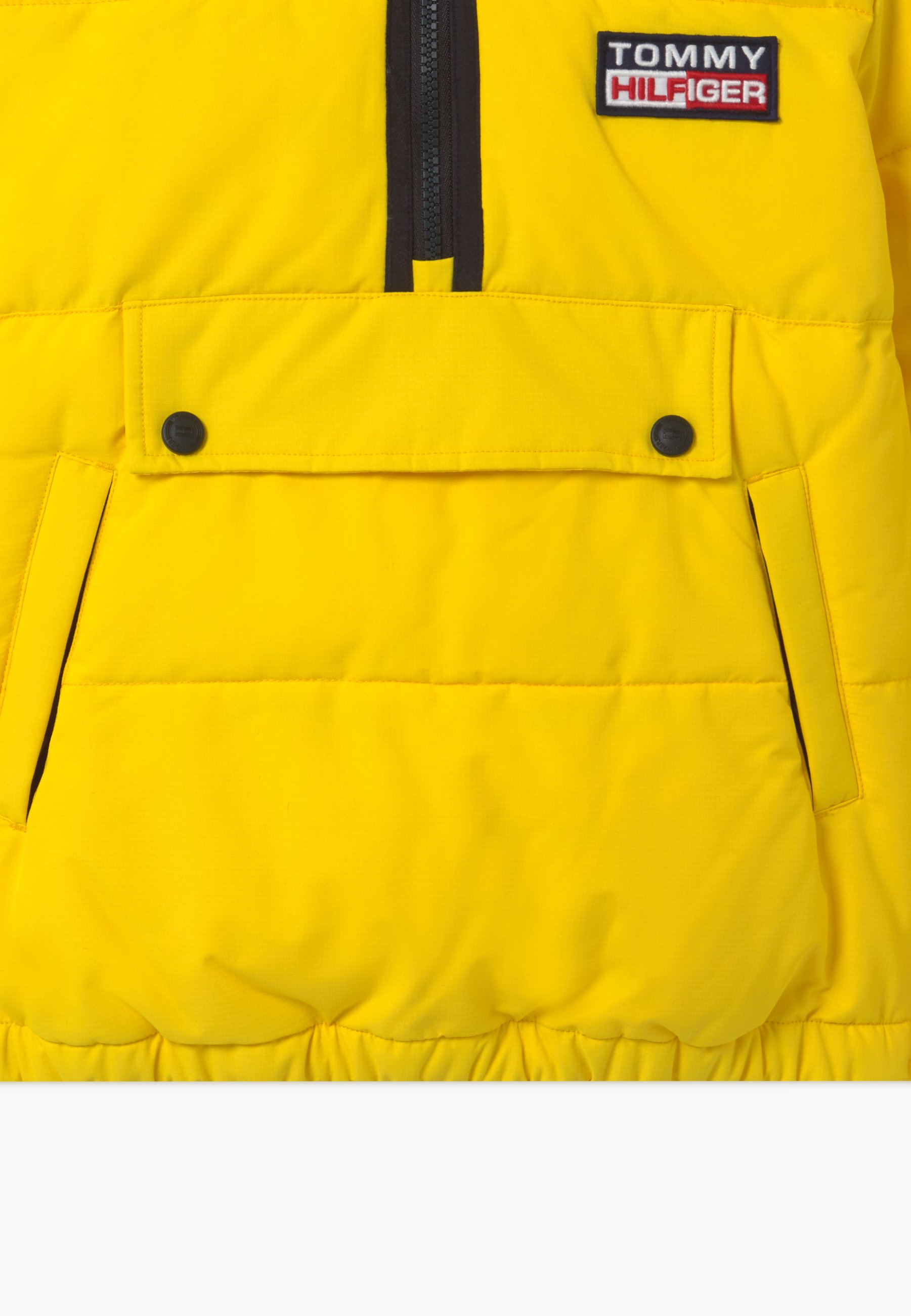 tommy jeans yellow padded popover jacket