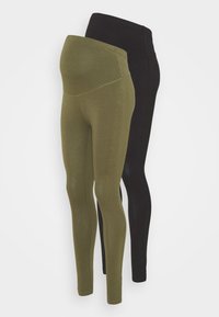 2 PACK - Legging (type pantalon) - black/olive